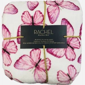 RACHEL Rachel Roy Pink Butterfly Flannel Plush Blanket